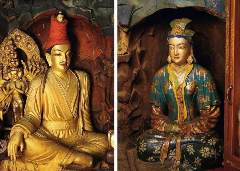  Tượng vua Songtsen Gampo và công chúa Văn Thành trong chùa Jokhang
